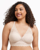 Maidenform Lightly Lined Convertible Lace Bralette Sandshell Bloom
