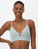 Hanes Originals Women's SuperSoft Longline Triangle Bralette Soft Celadon
