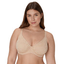 Bali Breathe Cotton Modal Lace Underwire Bra Almond