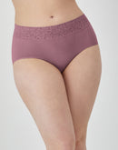 Bali Modern Seamless Lace Trim Brief Underwear Rustic Berry Red