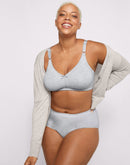 Bali Double Support Cotton Blend Wireless Bra Heather Grey