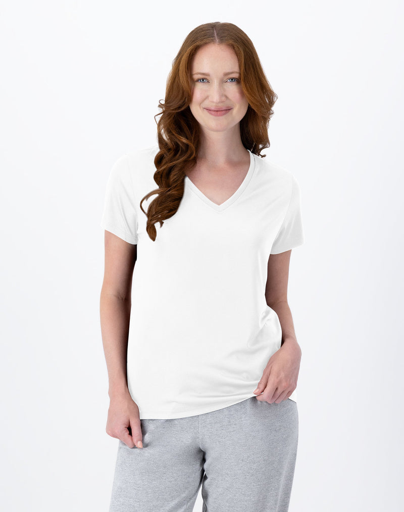 Hanes Sport Cool DRI Women's Performance V-Neck T-Shirt White