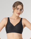 Hanes Comfort Evolution Women's Wireless T-Shirt Bra with SmoothTec Band Black