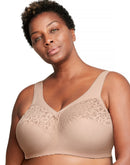 Glamorise Full Figure Plus Size MagicLift Cotton-Blend Wirefree Support Bra Cafe