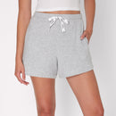 Hanes Originals Comfywear Women's French Terry Lounge Shorts, 4" Heritage Grey Marle