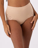 Bali Breathe Shaping Brief with Lace, 2-Pack Almond