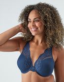 Bali One Smooth U Comfort Stretch Lace Underwire Bra In The Navy