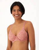 Bali Breathe Cotton Modal Lace Underwire Bra Misted Rose