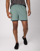 Hanes Moves Men's 2-in-1 Gym Shorts, 5" Inseam Herbal Olive Green/Black