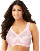 Glamorise Full Figure Plus Size MagicLift Original Wireless Support Bra Pale Pink