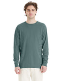 Hanes Unisex Garment Dyed Long Sleeve Cotton T-Shirt Cypress Green