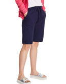 Hanes Women's French Terry Bermuda Shorts, 11" Navy