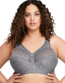 Glamorise Full Figure Plus Size MagicLift Moisture Control Wirefree Support Bra Grey Heather