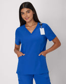 Hanes Comfort Fit Scrubs Women's Scrub Top Royal Blue