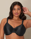 Playtex Secrets Perfectly Smooth T-Shirt Underwire Bra for Full-Figures Black Stripe