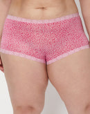 Maidenform One Fab Fit Microfiber Boyshort With Lace Destiny Pink Spotted Animal Print