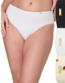 Bali Lux Cotton Essentials Hi-Cut Underwear, 3-Pack Black/White/Ps Poppy Print