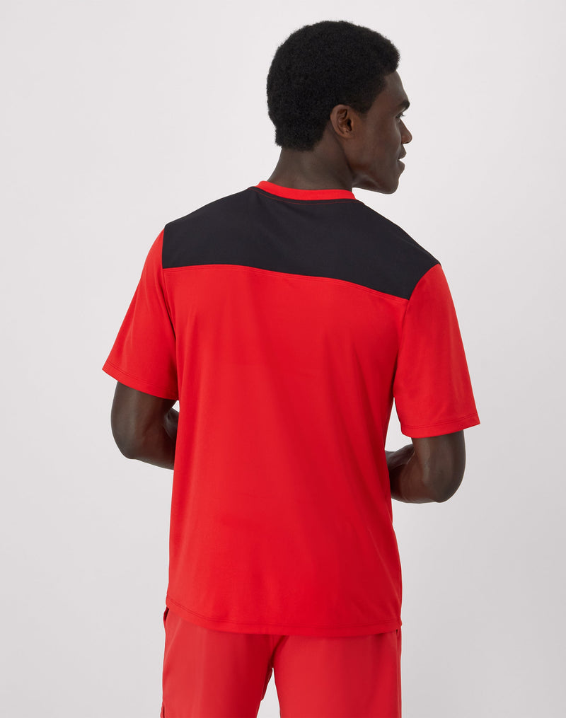 Hanes Moves Men's Air Mesh T-Shirt Holly Berry Red/Black