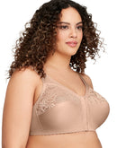 Glamorise Full Figure Plus Size MagicLift Front Close Support Bra Cafe Au Lait