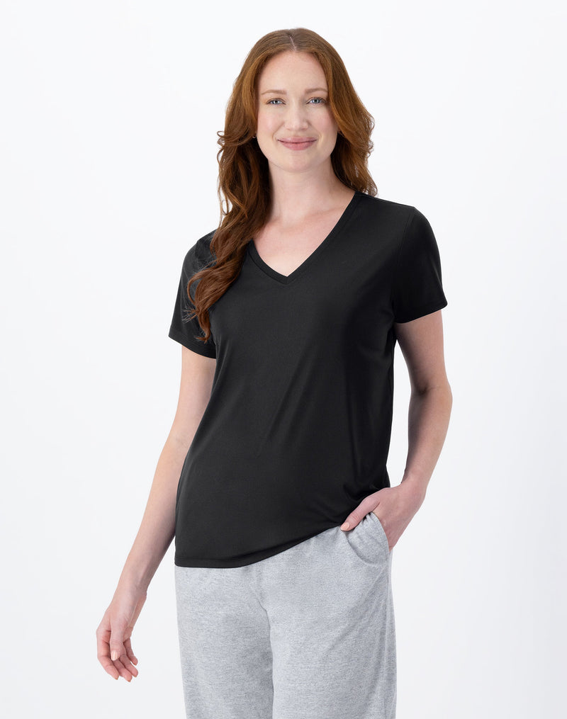 Hanes Sport Cool DRI Women's Performance V-Neck T-Shirt Black