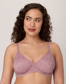 Bali Breathe Cotton Modal Lace Underwire Bra Smokey Purple Mauve
