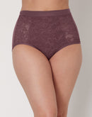Bali Breathe Cotton Modal Lace High Rise Brief Currant Purple