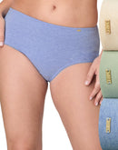 Bali Lux Cotton Essentials Hipster Underwear, 3-Pack Tropical Sand H/Seagrass/Blue Heather