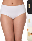 Bali Lux Cotton Essentials Hipster Underwear, 3-Pack Black/White/Poppy Print