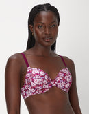 Maidenform One Fab Fit Everyday Modern Demi Underwire Bra Small Orchid Daisy Prt