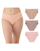 Maidenform Everyday Luxe Stretch Micro High Leg, 3-Pack Almond/Evening Blush/Pretty Blush