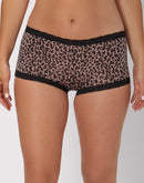 Maidenform One Fab Fit Microfiber Boyshort Underwear With Lace Zippy Animal Iced Mocha