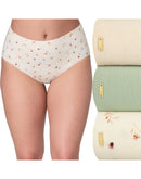 Bali Cotton Collection Brief Underwear, 3-Pack Tropical Sand H/Seagrass/Poppy Print