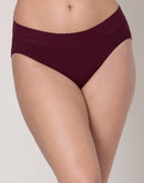 Bali Modern Seamless Lace Trim Hi-Cut Underwear Midnight Rouge