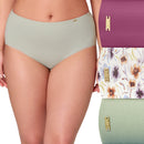 Bali Cotton Collection Brief Underwear, 3-Pack Seagrass/Desert Poppy Print/Mauve
