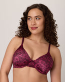 Bali One Smooth U Smoothing & Concealing Underwire Bra Midnight Rouge Tonal Dest Prt