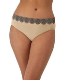Bali One Smooth U All-Around Smoothing Hi-Cut Panty Nude w/ Black Lace
