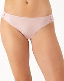Maidenform Lace Back Tanga Underwear Sheer Pale Pink w/Rose Gold