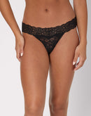 Maidenform All-Over Lace Thong Black