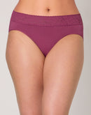 Bali Modern Seamless Lace Trim Hi-Cut Underwear Mauve Mood