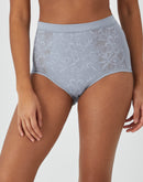 Bali Breathe Cotton Modal Lace High Rise Brief Satin Silver