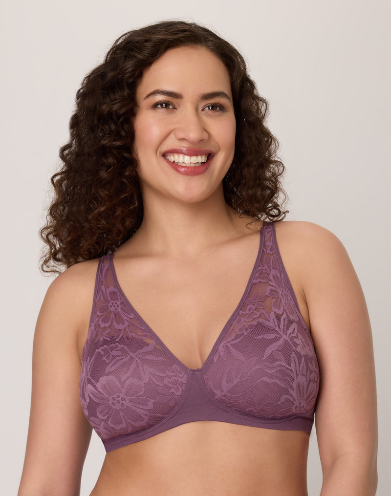 Bali Breathe Cotton Modal Wireless T-Shirt Bra Currant Purple
