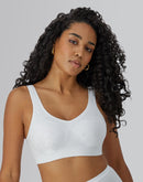 Bali Comfort Revolution ComfortFlex Fit Shaping Wireless Bra White Dot