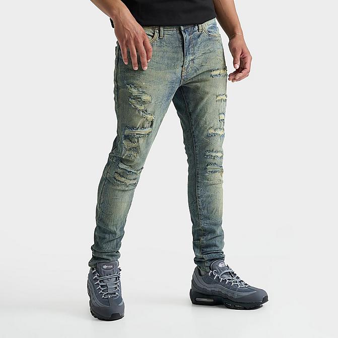 ordan Men's Sean Stacked Slim Denim Jeans in Blue/Blue Tint