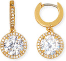 Kate Spade New York Something Sparkly Spade Huggies Earrings One Size Clear/Gold