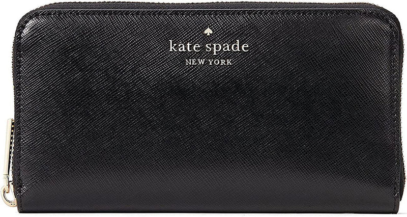 Kate Spade Staci Leather Zip Around Large Continental Wallet Black