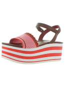 Kate Spade Womens Highrise Spade Leather Platform Sandals Pink 5 Medium (B,M)