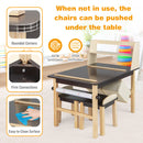 Kids Art Table and Chairs Set with Paper Roll and Storage Bins