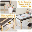 Kids Art Table and Chairs Set with Paper Roll and Storage Bins
