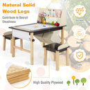 Kids Art Table and Chairs Set with Paper Roll and Storage Bins