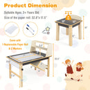 Kids Art Table and Chairs Set with Paper Roll and Storage Bins